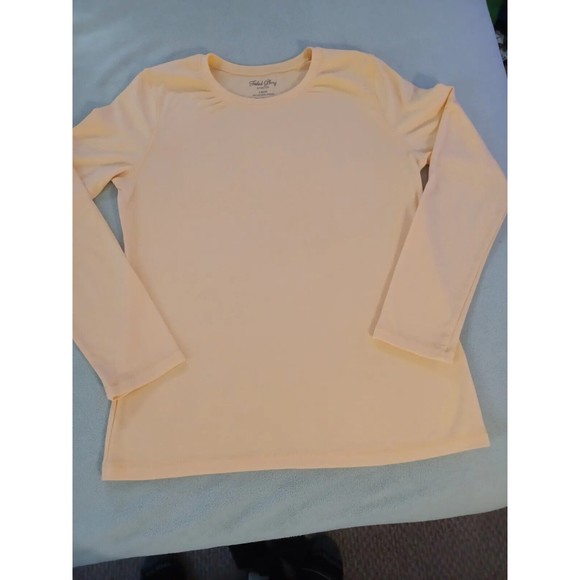 Faded Glory Stretch Womens Long Sleeve  T-Shirt light orange Size Large - Picture 1 of 5